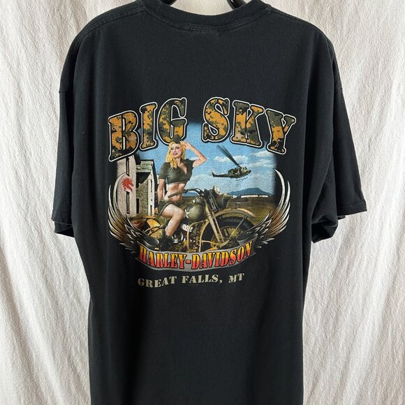 Y2K Harley-Davidson Great Falls Montana Spider Web T-Shirt Adult XXL 2XL Biker - Picture 4 of 6